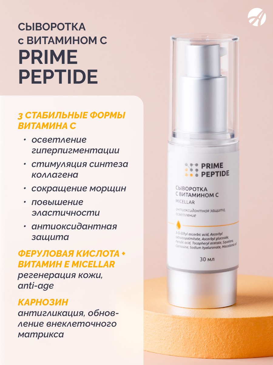 Сыворотка с витамином С мицеллярная Prime Peptide — изображение 3